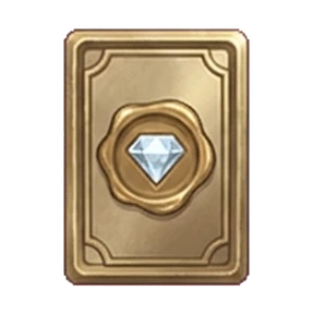 The Heirloom plate icon, a sealed card with a diamond set in its wax