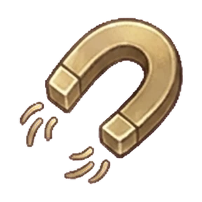 The Lodestone plate icon, a golden horseshoe magnet pulling toward you