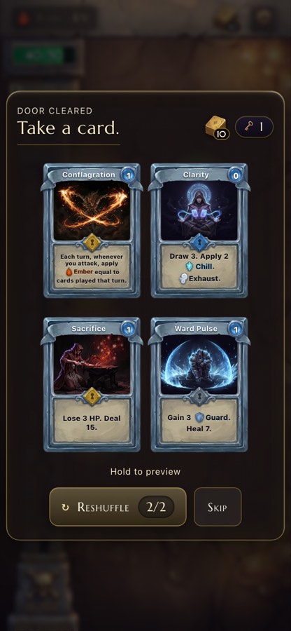 Choosing a card reward